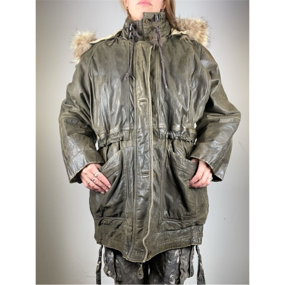 M. Julian Vintage Adventure Leather Parka 40